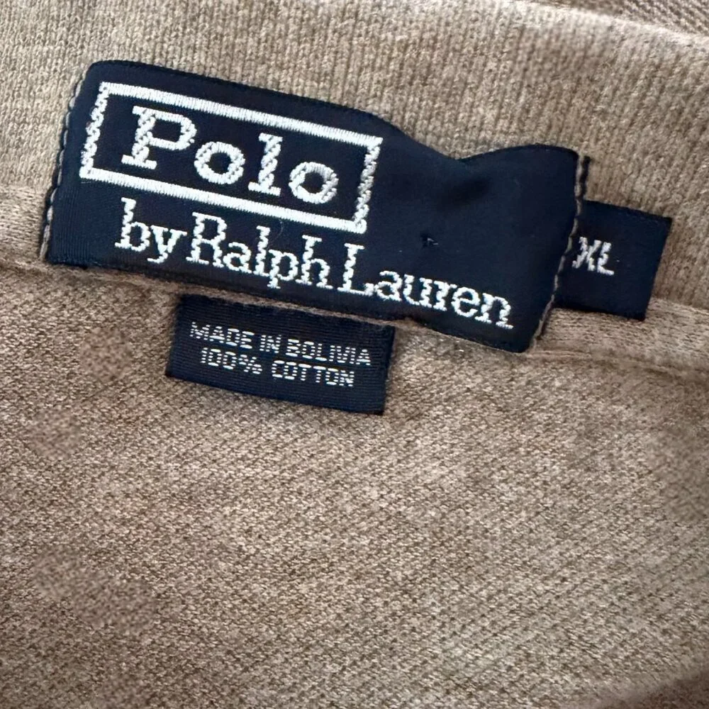 Polo Ralph Lauren Brown Classic Fit Polo Shirt Mens XL Preppy Old Money Summer